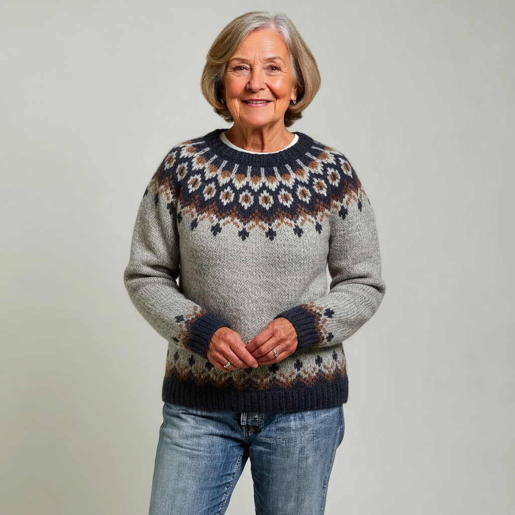 Heidi™ - Klassisk tröja stickad av isländsk fårull
